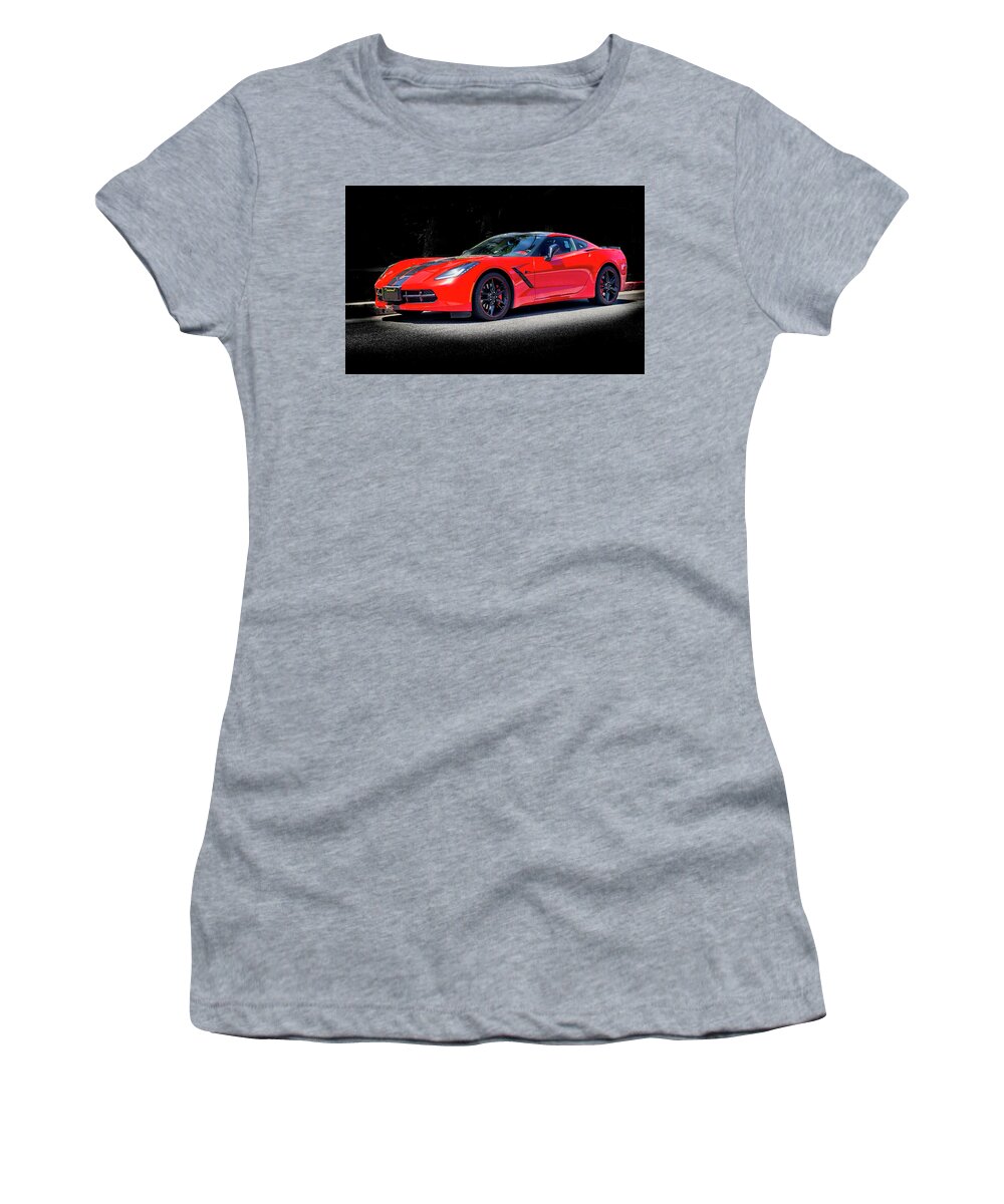 Corvette Women's T-Shirt featuring the photograph Chevrolet Corvette Stingray 2017 by Gene Parks