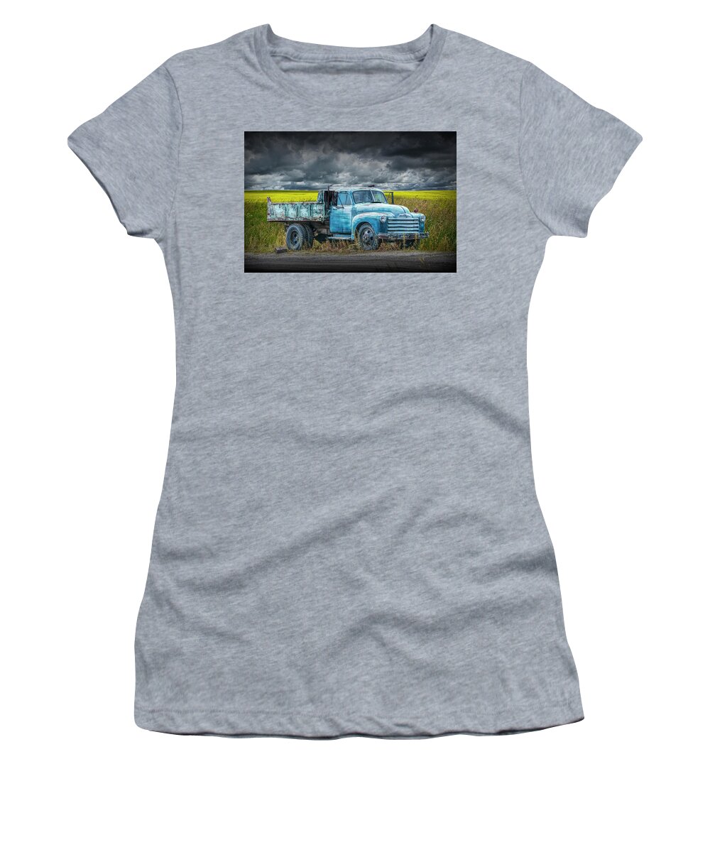 Truck Women's T-Shirt featuring the photograph Chevy Truck Stranded by the side of the Road by Randall Nyhof