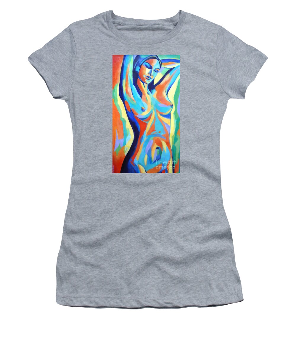 Affordable Original Art Women's T-Shirt featuring the painting Chica de Zihuatanejo by Helena Wierzbicki