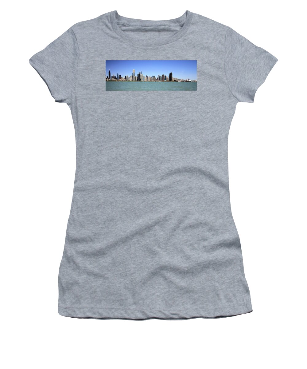 Chicago Women's T-Shirt featuring the photograph Chicago Skyline Wide Angle by Jackson Pearson