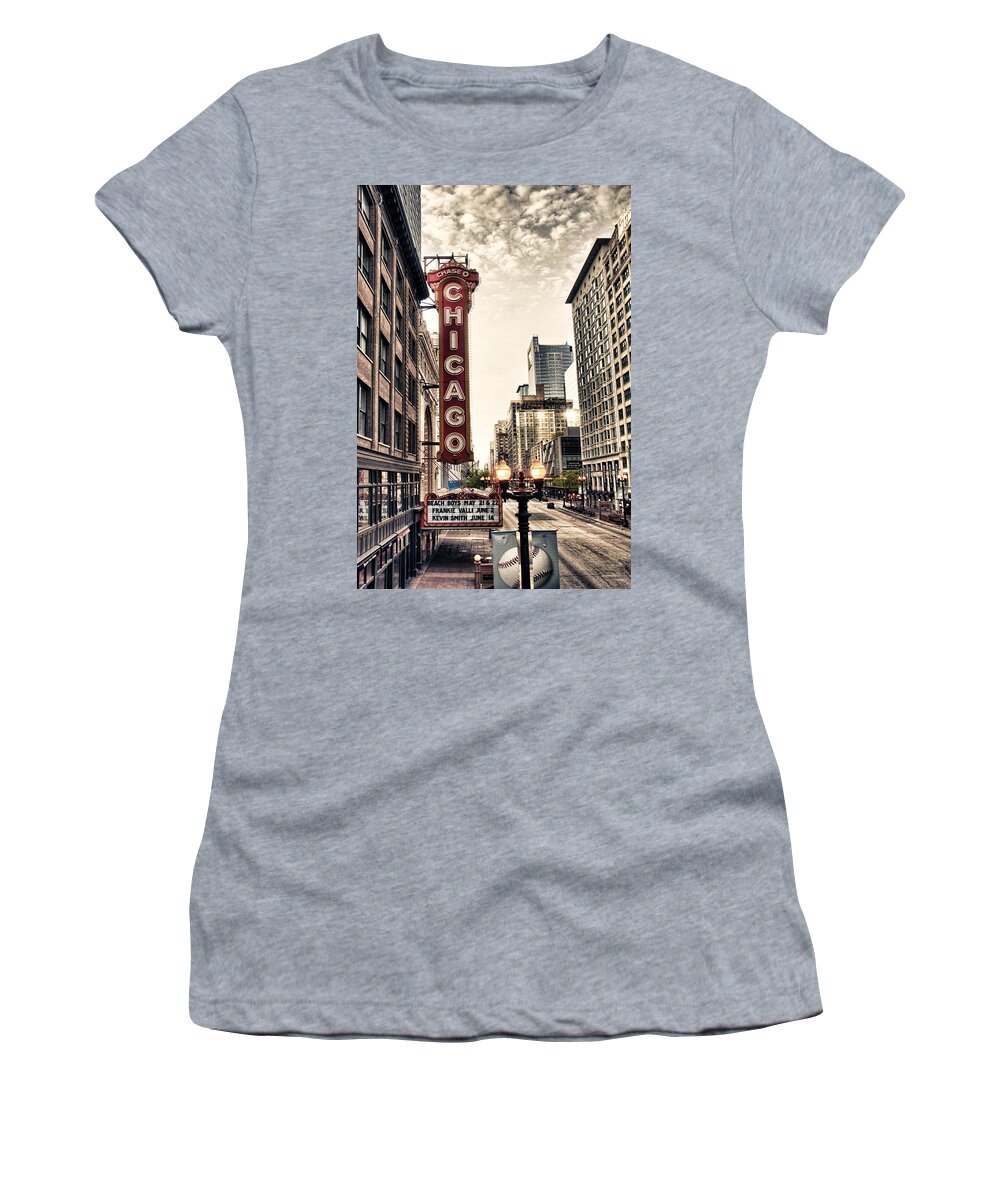 Chicago Women's T-Shirt featuring the photograph Chicago Theater by Tammy Wetzel