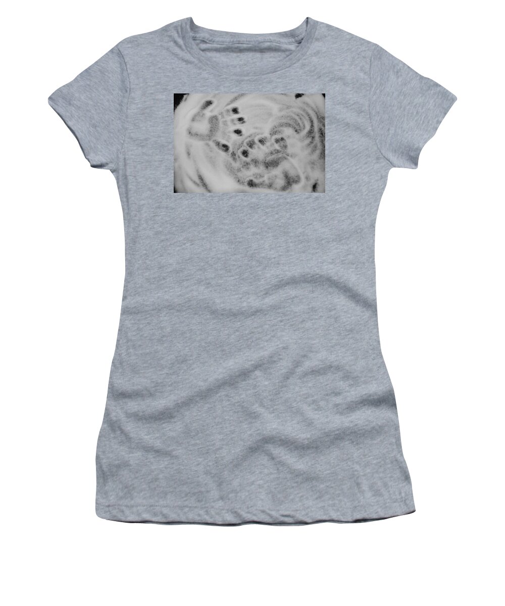 Black And White Women's T-Shirt featuring the photograph Child Hand Prints by Rob Hans