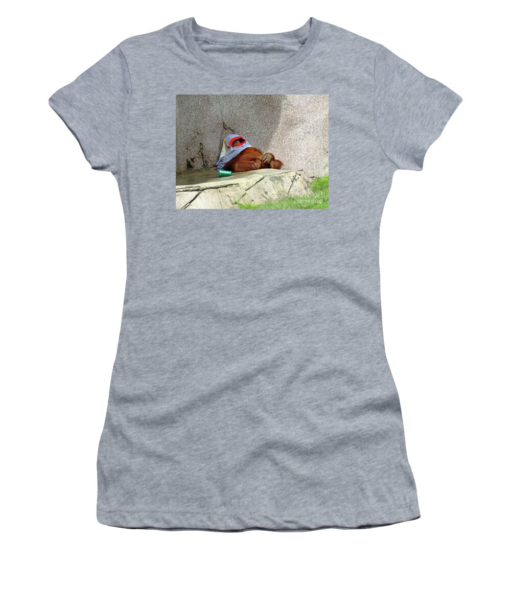 Orangutan Women's T-Shirt featuring the photograph Chilling Out by Frances Ann Hattier