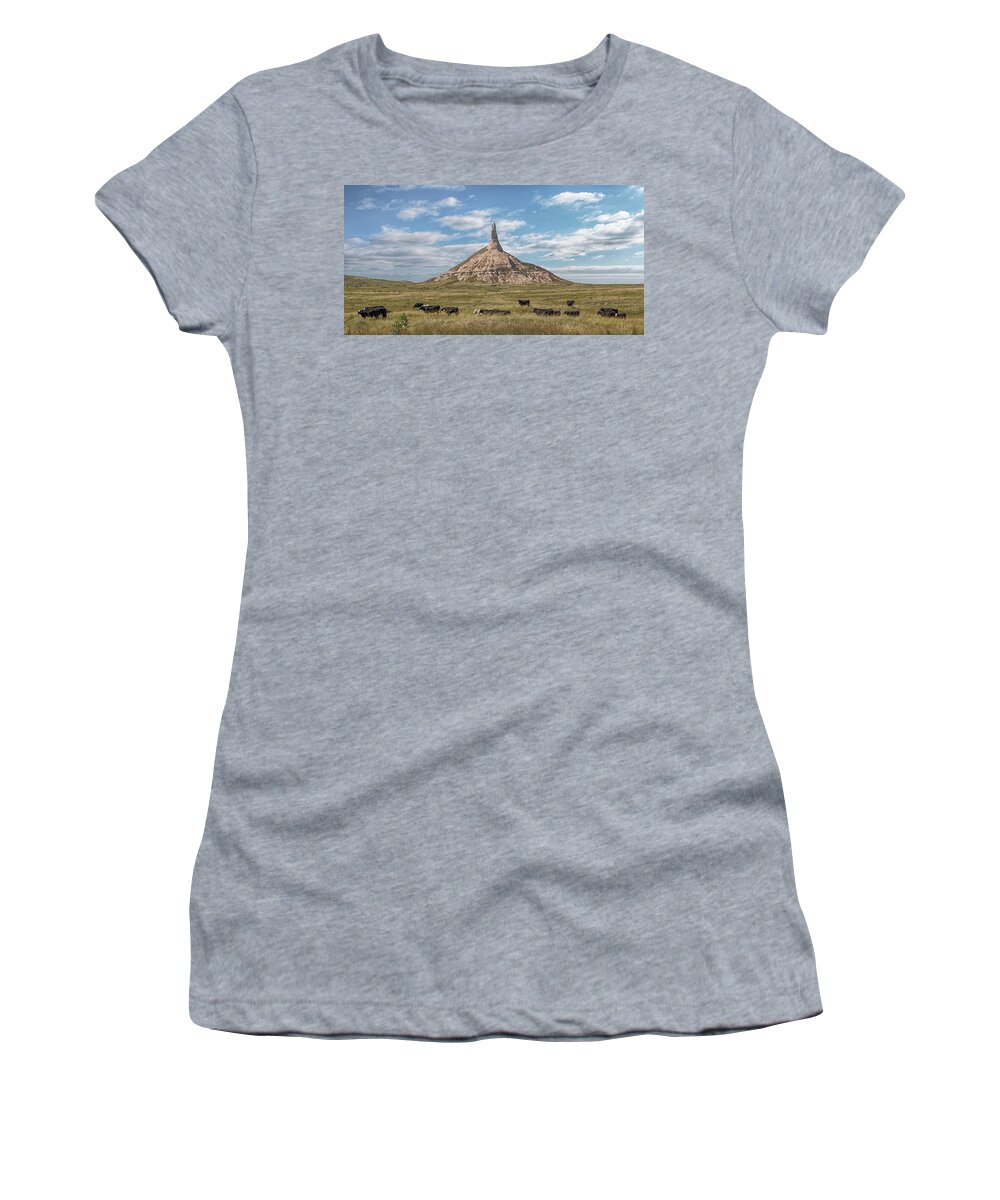 Chimney Rock Women's T-Shirt featuring the photograph Chimney Rock by Susan Rissi Tregoning