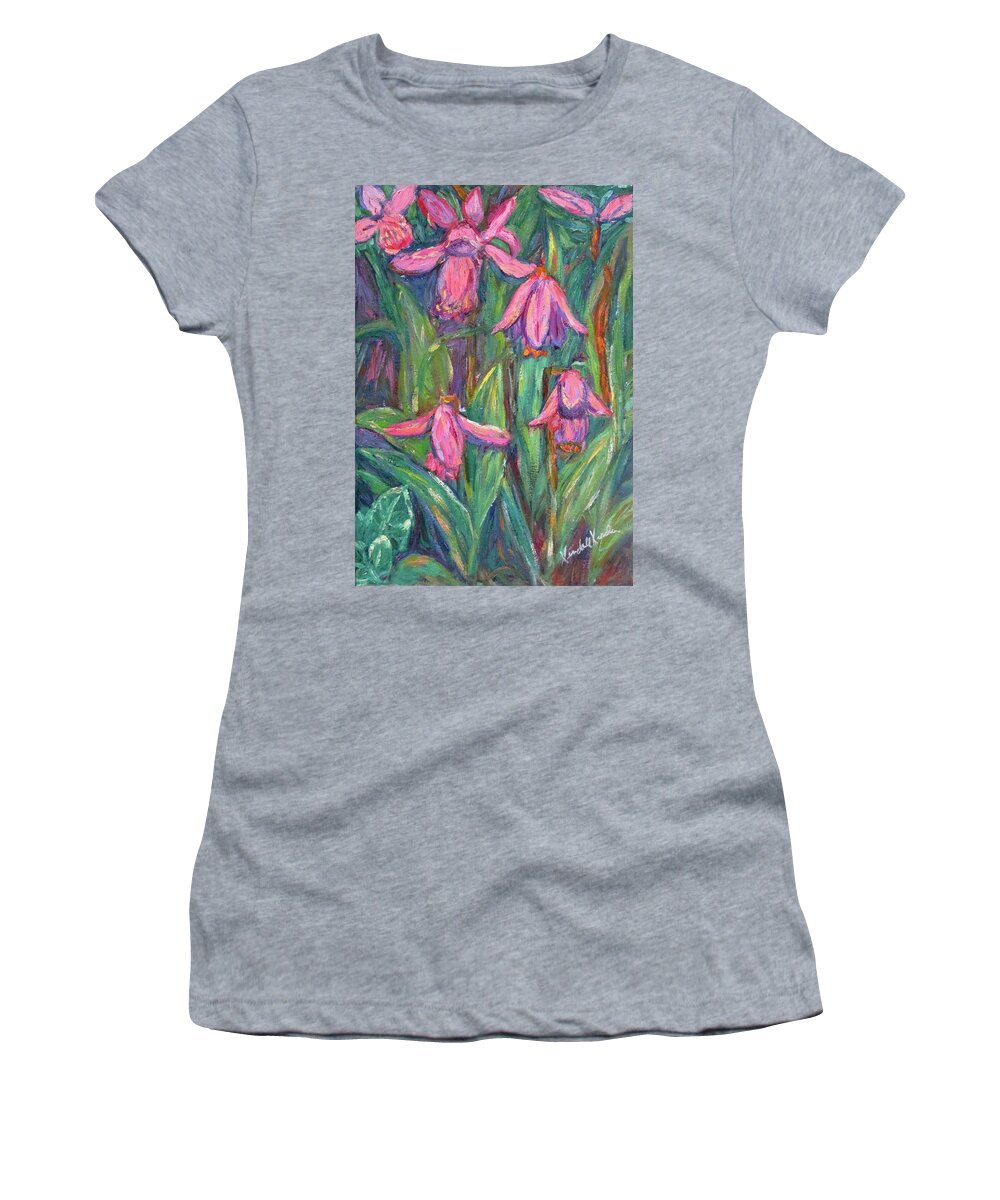 Floral Women's T-Shirt featuring the painting Chinese Orchids by Kendall Kessler