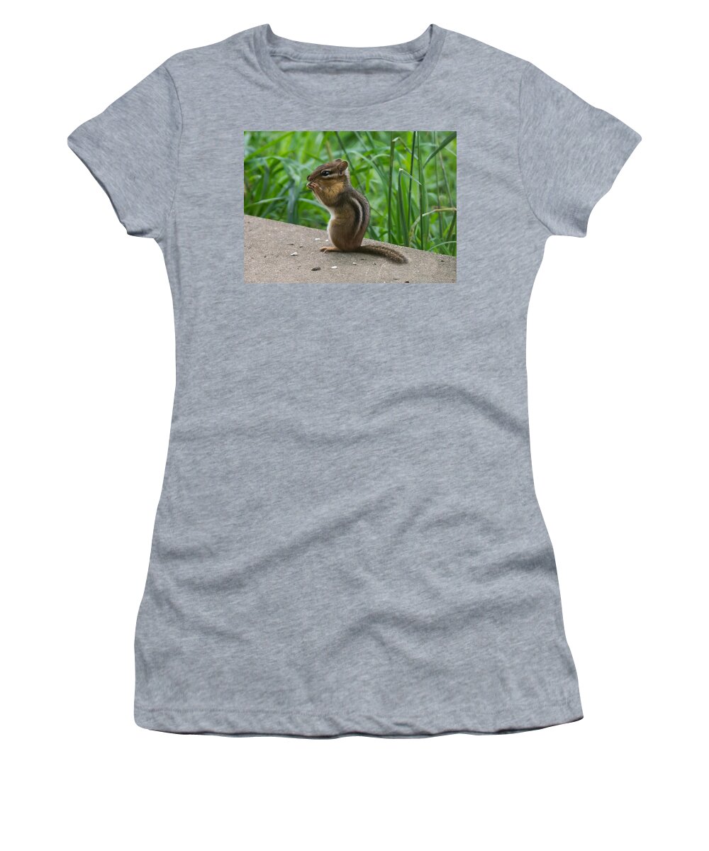 Chipmunk Women's T-Shirt featuring the photograph Chipmunk by Holden The Moment