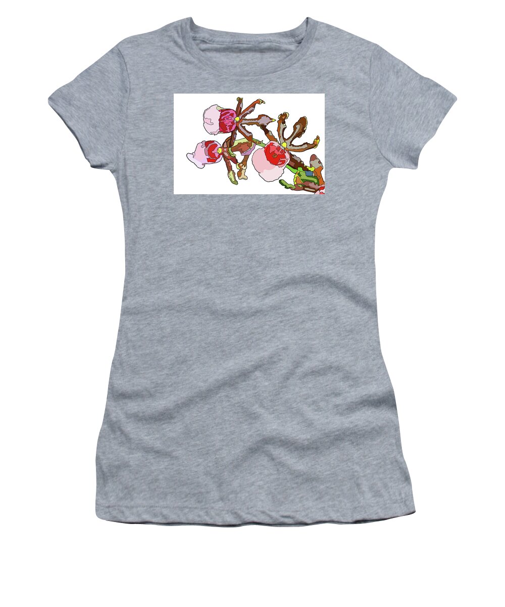 Orchid Women's T-Shirt featuring the painting Chocolate Orchids by Jamie Downs