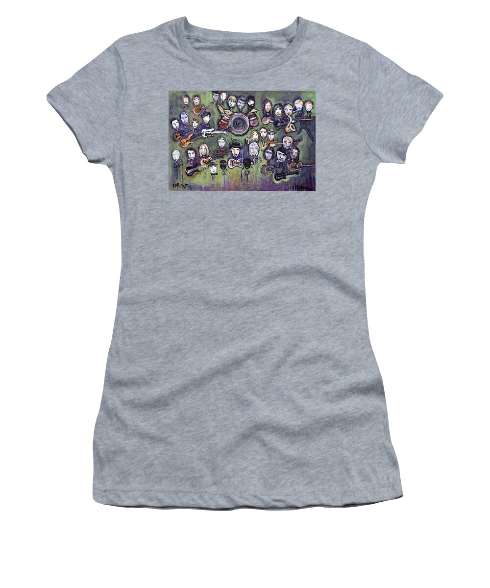 Chris Daniels Women's T-Shirt featuring the painting Chris Daniels and Friends by Laurie Maves ART