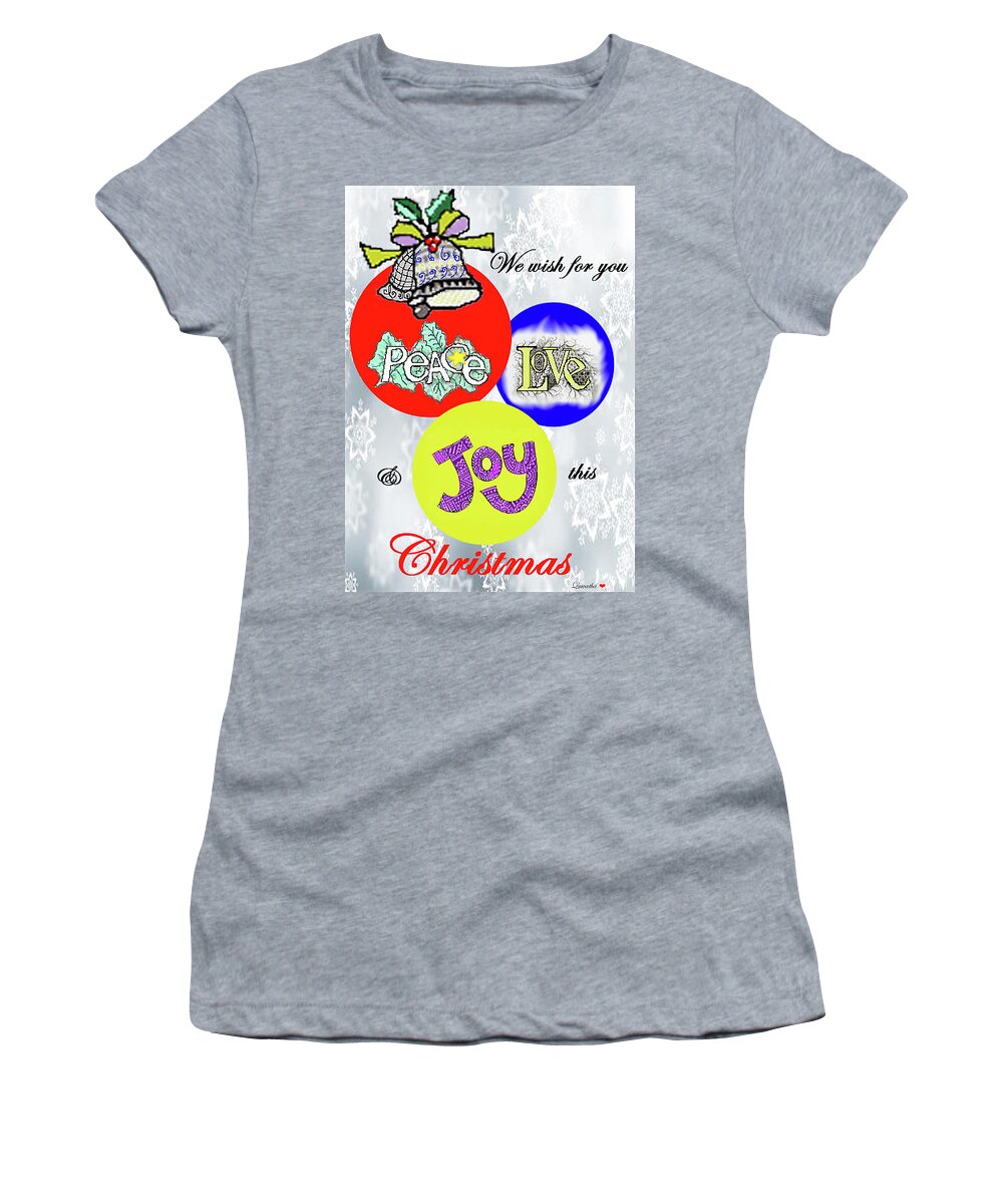 Christmas Women's T-Shirt featuring the drawing Christmas 2 by Quwatha Valentine
