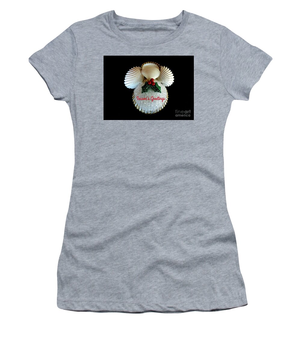 Angel Women's T-Shirt featuring the photograph Christmas Angel Greeting by Jean Wright