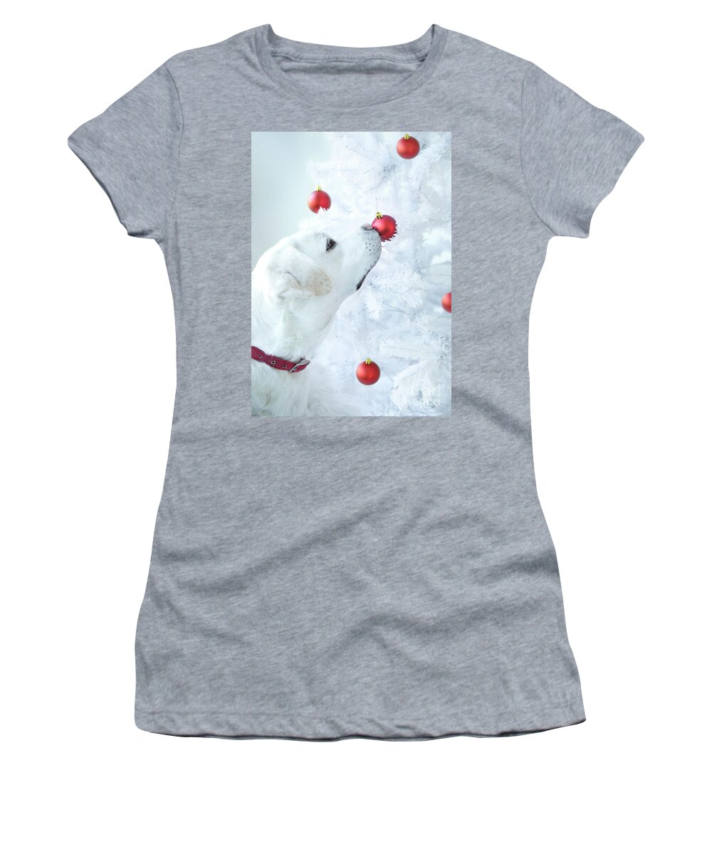 Christmas Women's T-Shirt featuring the photograph Christmas Lab by Diane Diederich