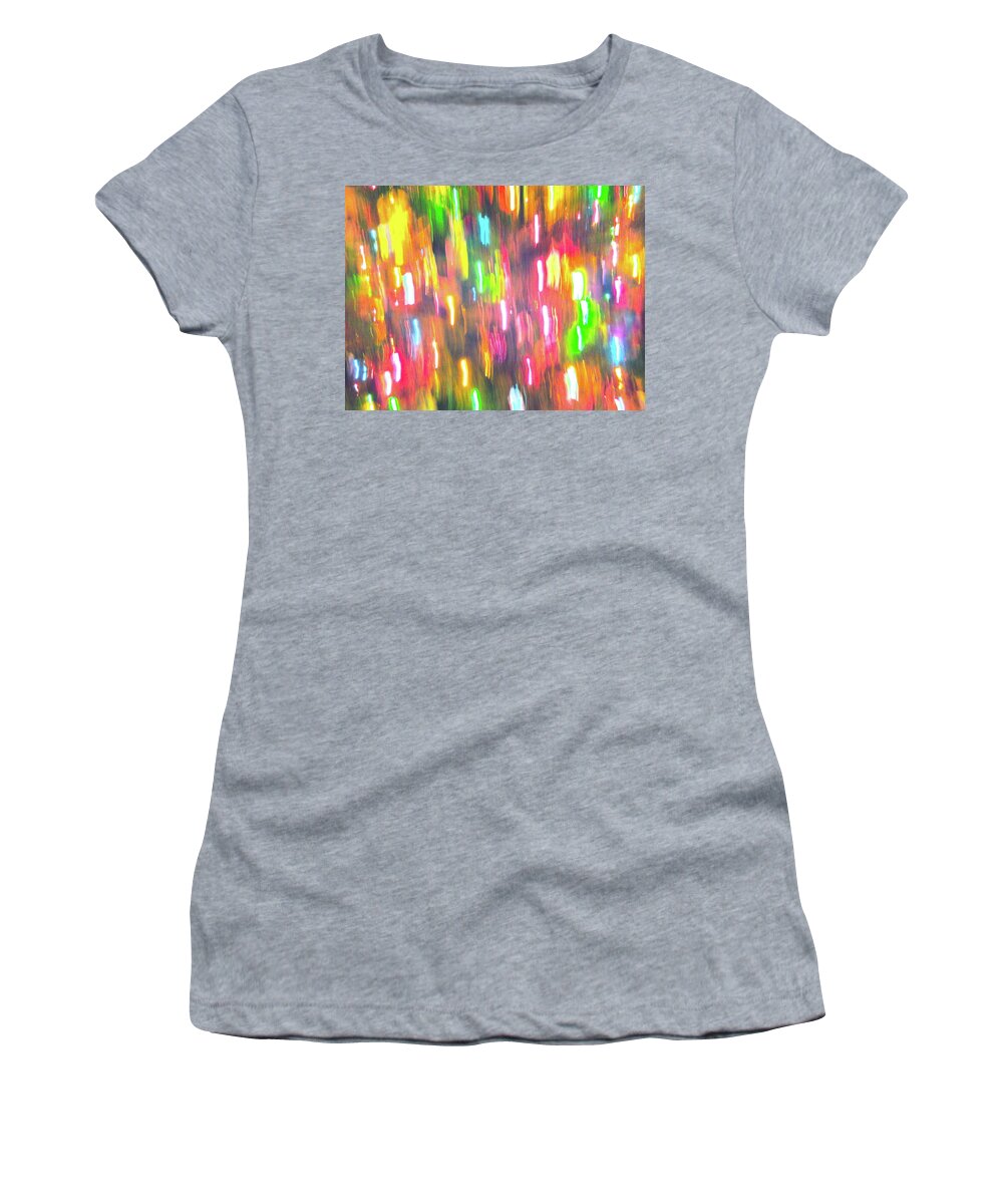 Color Abstract Women's T-Shirt featuring the photograph Christmas Lights 34 by George Ramos