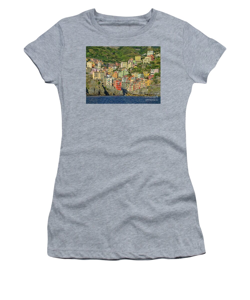 Cinque Terre Women's T-Shirt featuring the photograph Cinque Terre, Italy by Maria Rabinky