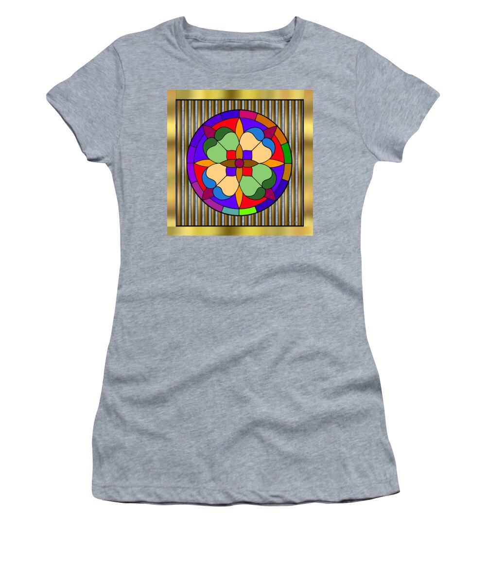 Circle On Bars 4 Women's T-Shirt featuring the digital art Circle on Bars 4 by Chuck Staley