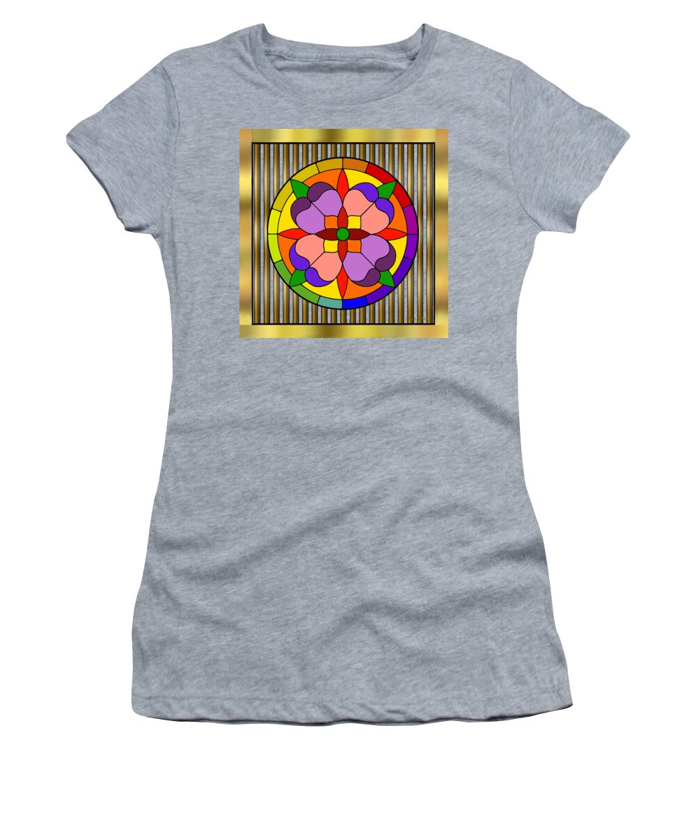Circle On Bars Women's T-Shirt featuring the digital art Circle on Bars by Chuck Staley