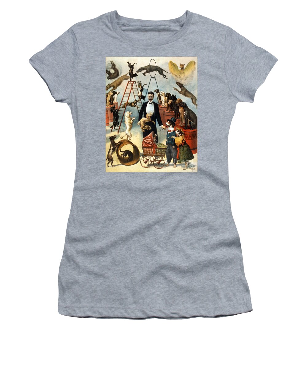 Entertainment Women's T-Shirt featuring the photograph Circus Dog Act, 1899 by Science Source