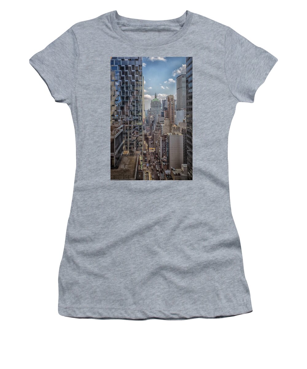 New York Women's T-Shirt featuring the photograph City Blocks by Elvira Pinkhas