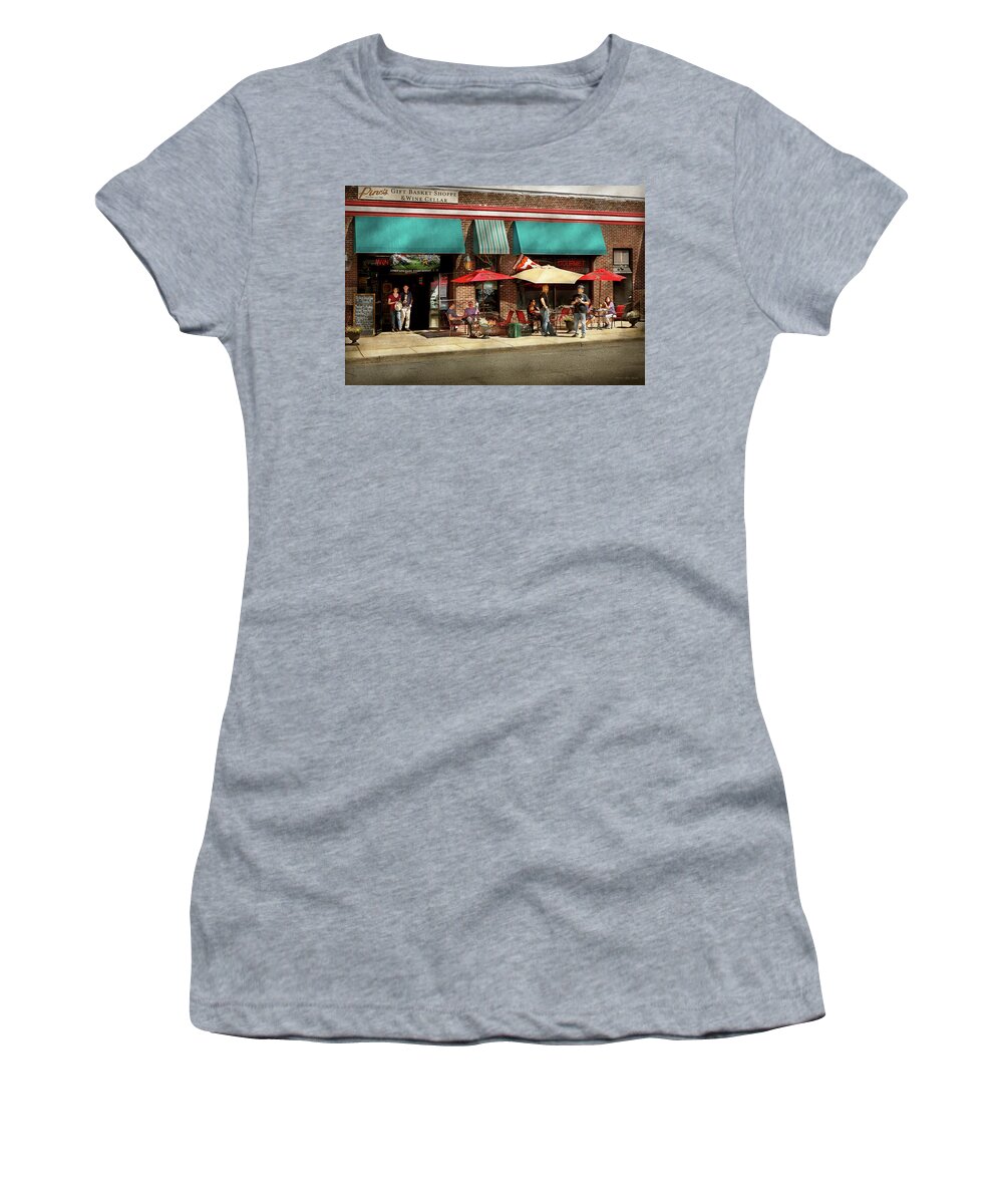 Edison Women's T-Shirt featuring the photograph City - Edison NJ - Pino's basket shop by Mike Savad