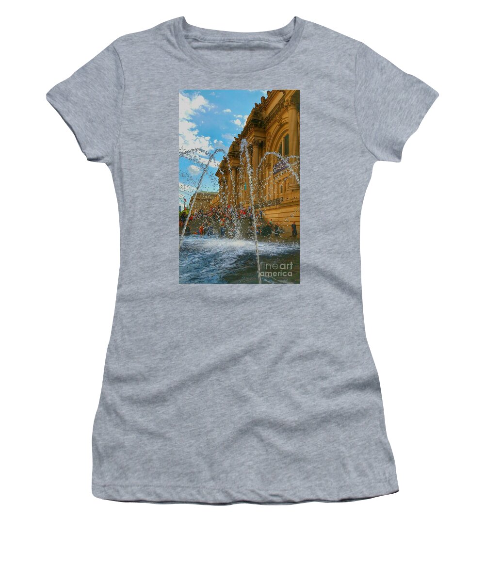 Fountain Women's T-Shirt featuring the photograph City Fountain by Raymond Earley