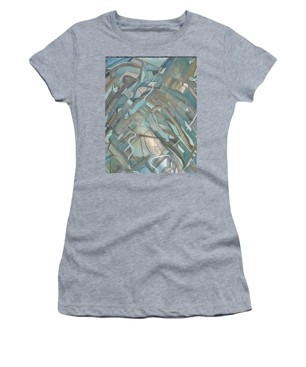 #abstractart #coolart #abstractincoolcolors #abstractartforsale #camvasartprints #originalartforsale #abstractartpaintings Women's T-Shirt featuring the painting City of Lights by Cynthia Silverman