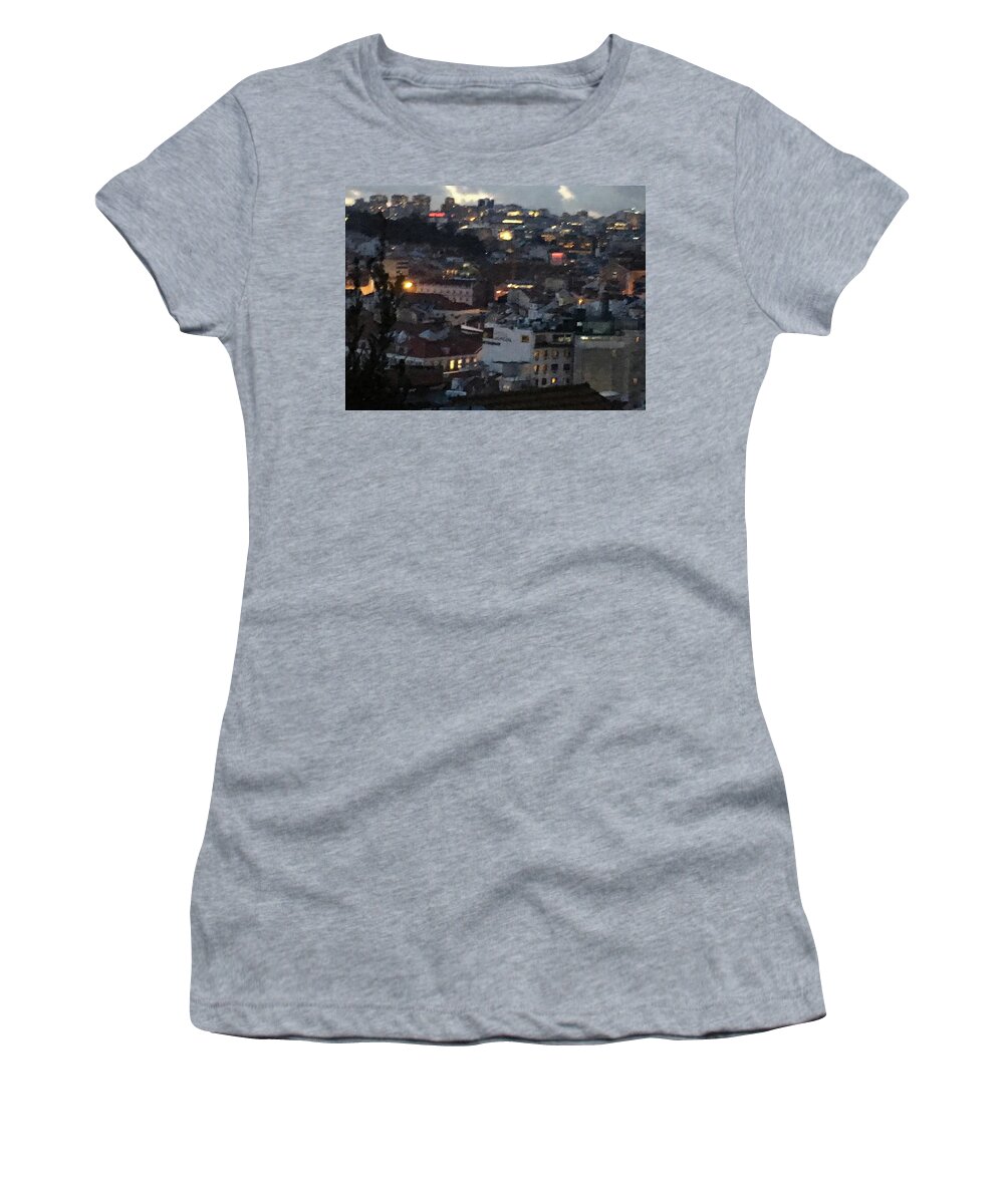 City Women's T-Shirt featuring the photograph Cityscape#2 at Dusk by Susan Grunin