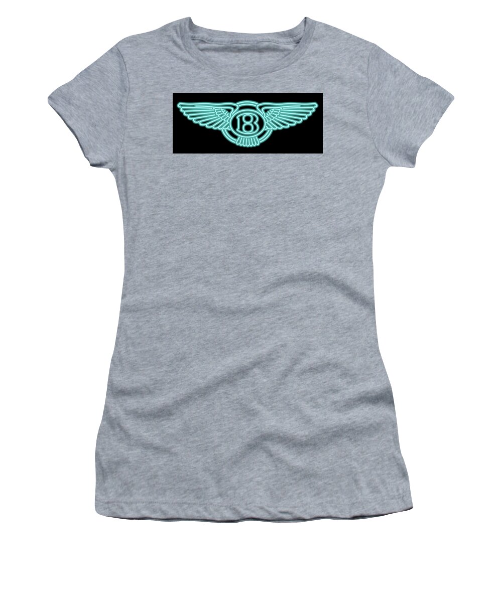 Bentley Women's T-Shirt featuring the digital art Classic Bentley Neon Sign by Ricky Barnard