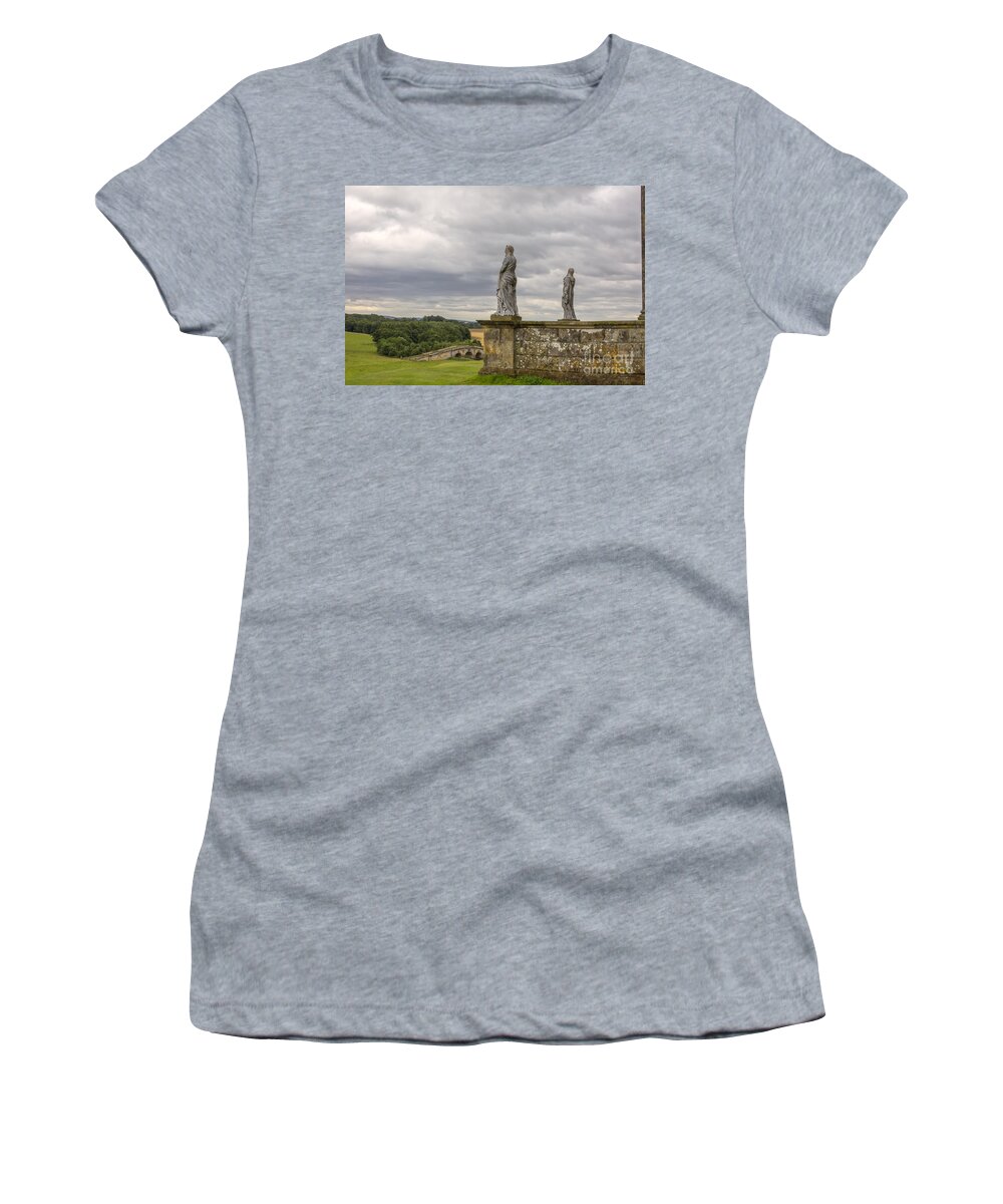 1724 Women's T-Shirt featuring the photograph Classical statues at the Temple of the winds by Patricia Hofmeester