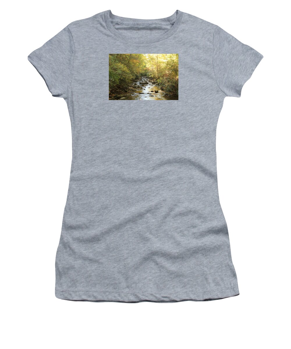 Mountain Stream Women's T-Shirt featuring the photograph Clear Creek on South Mountain by Karen Ruhl