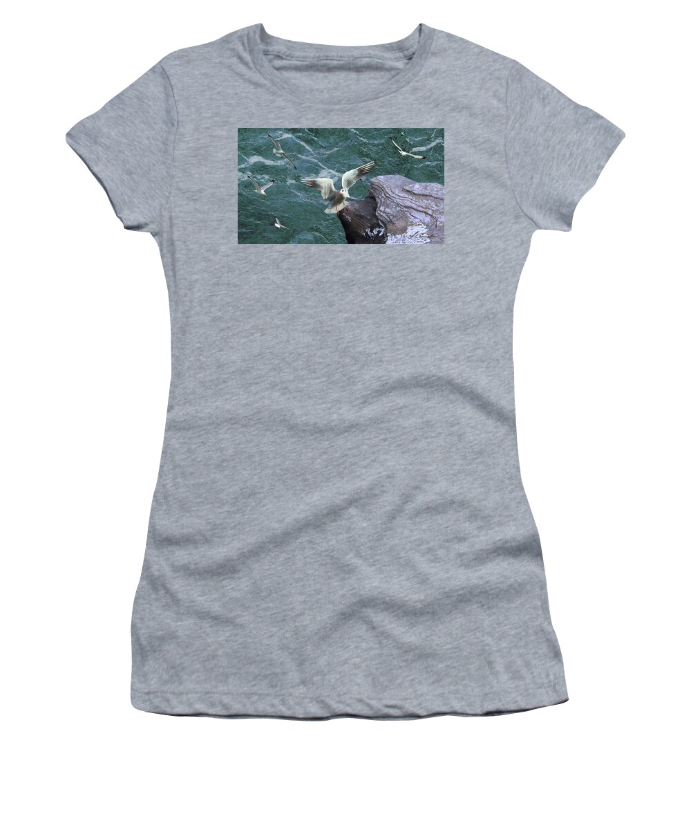 Cliff Women's T-Shirt featuring the digital art Cliffs of Davenport by M Spadecaller