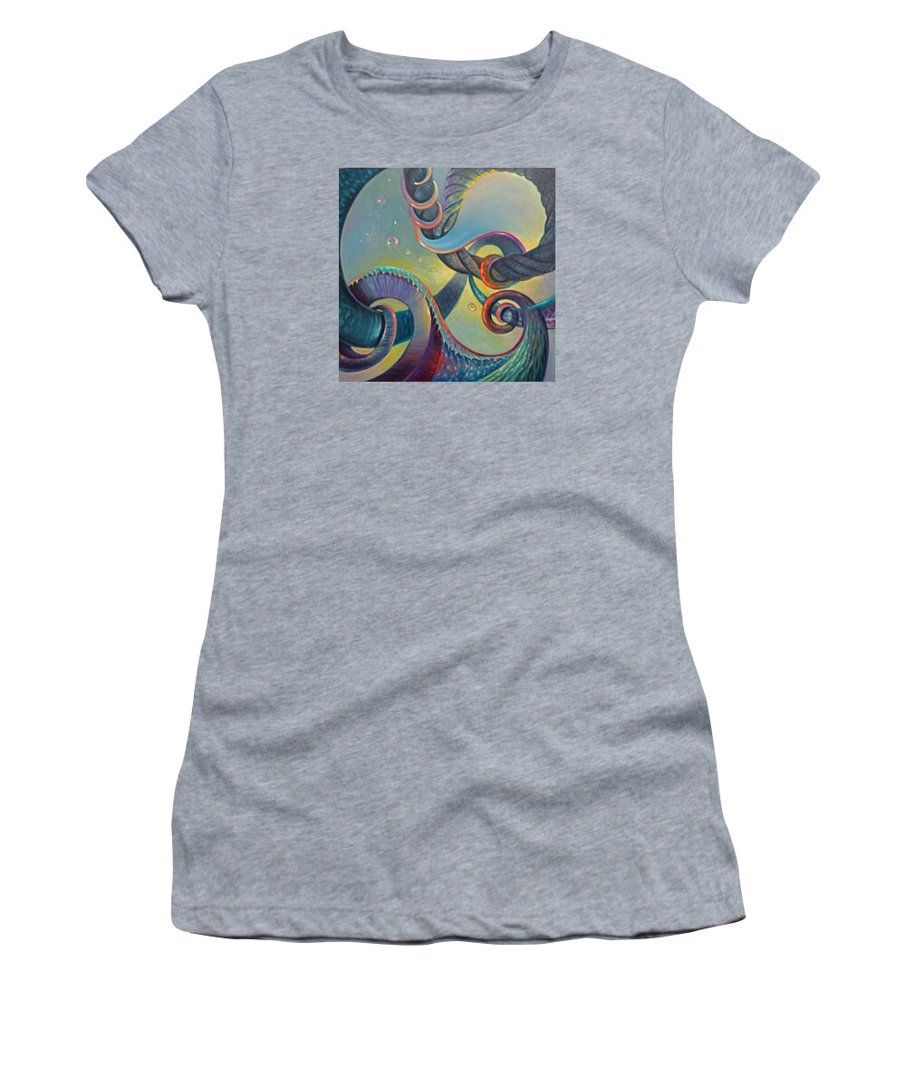 Swirl Women's T-Shirt featuring the painting Clinging by Claudia Goodell