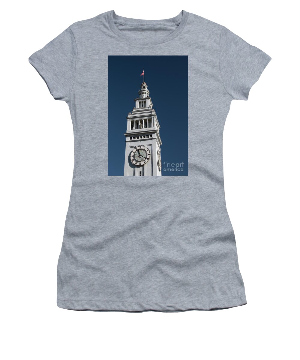 Built Women's T-Shirt featuring the photograph Clock tower of the train station in San Francisco by Amanda Mohler