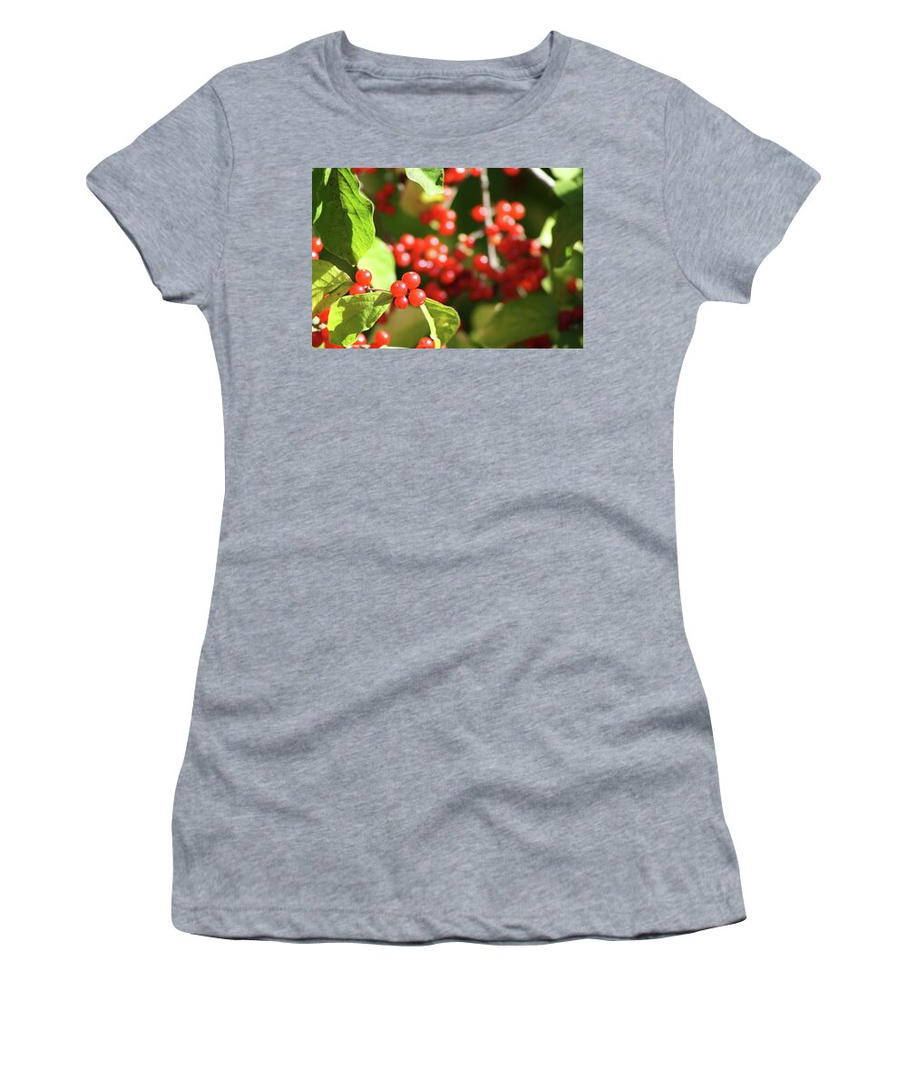 Berries Women's T-Shirt featuring the photograph Close Up of Red Berries by Michele Wilson