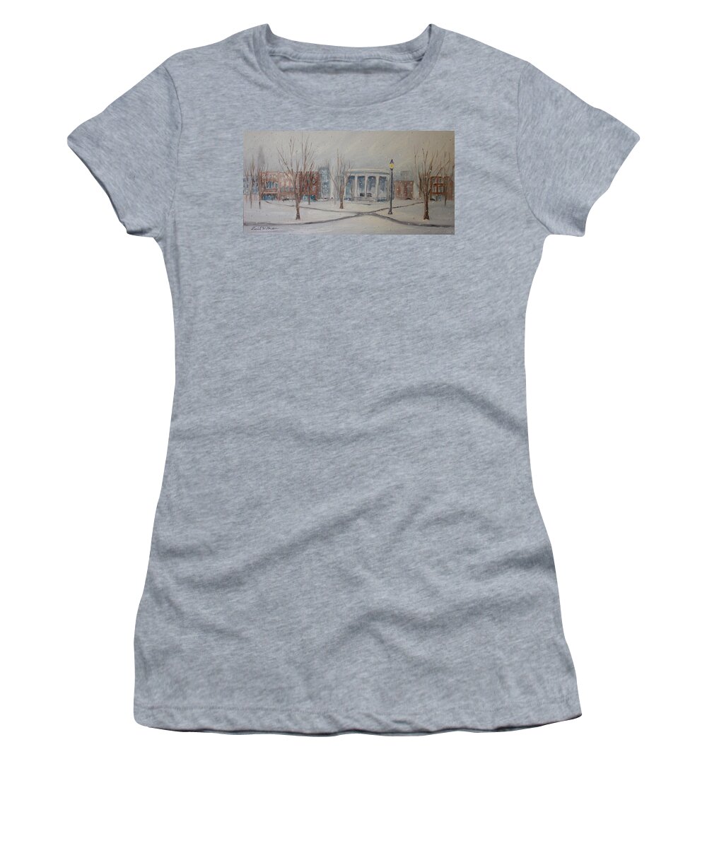 Snow Women's T-Shirt featuring the painting Closed Sundays by Daniel W Green