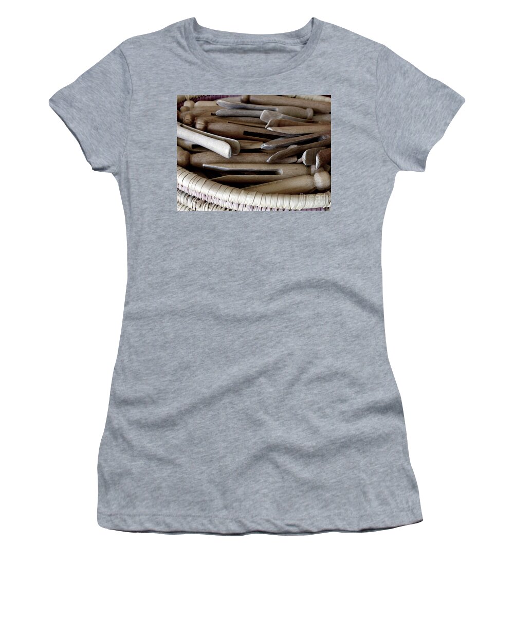 Clothes-pins Women's T-Shirt featuring the photograph Clothes-pins by Lainie Wrightson