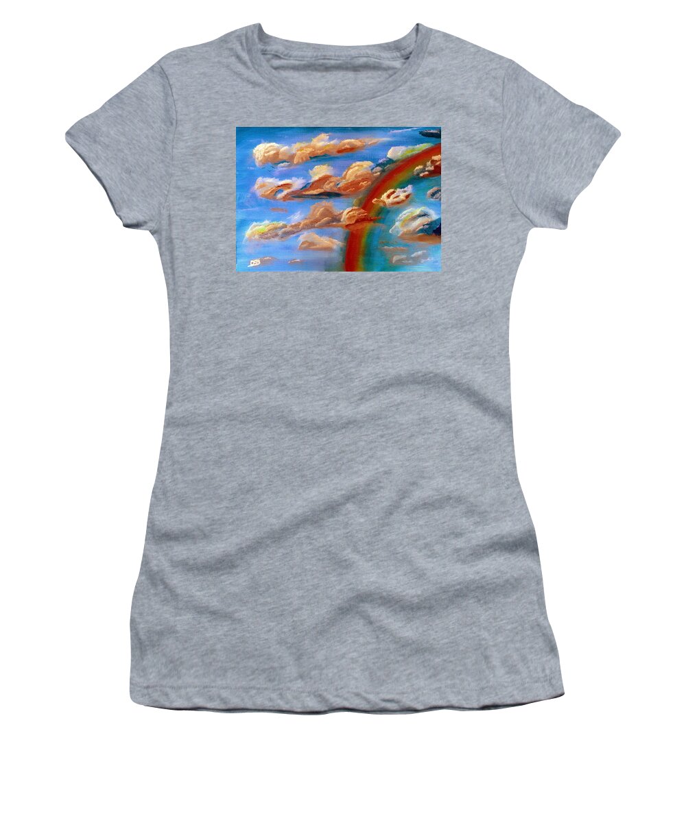 Clouds Women's T-Shirt featuring the painting Cloud Busting DA by David Bigelow