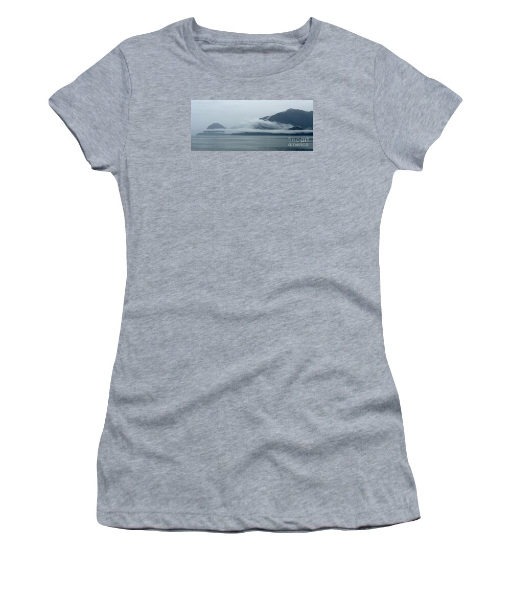 Rick Bures Women's T-Shirt featuring the photograph Cloud-wreathed Coastline Inside Passage Alaska by Rick Bures