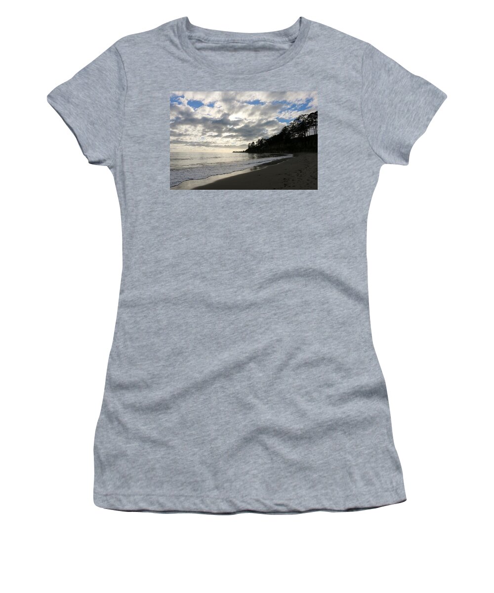 Beach Women's T-Shirt featuring the photograph Clouds at the Beach by Christy Pooschke