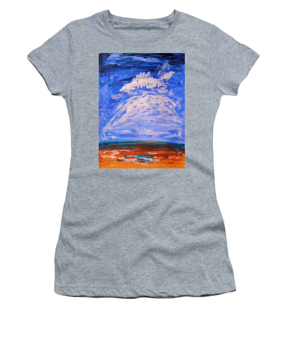 Clouds Women's T-Shirt featuring the painting Clouds Dance by Mary Carol Williams