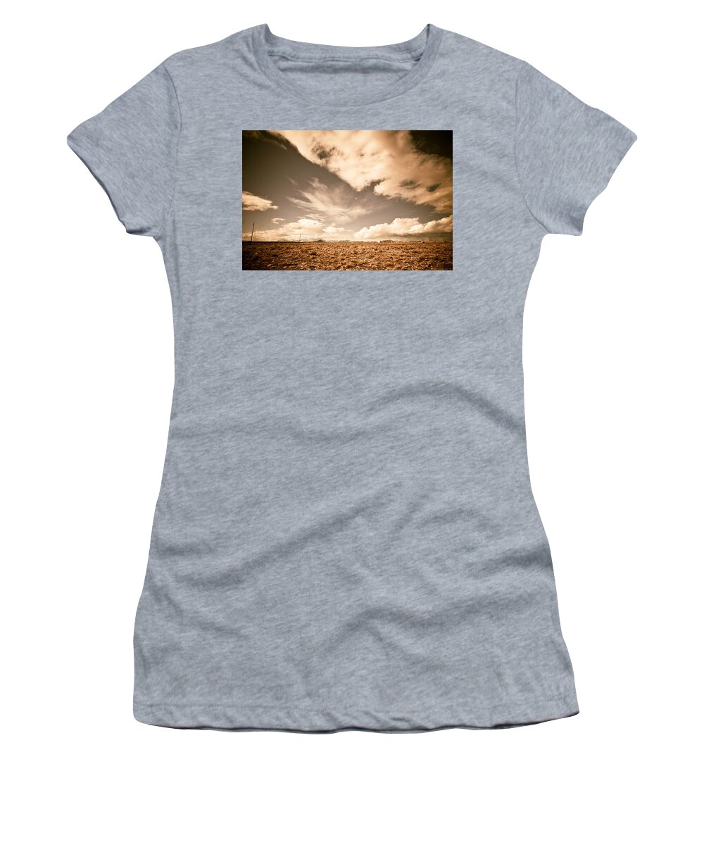 Storm Women's T-Shirt featuring the photograph Cloudy Plain by Scott Sawyer