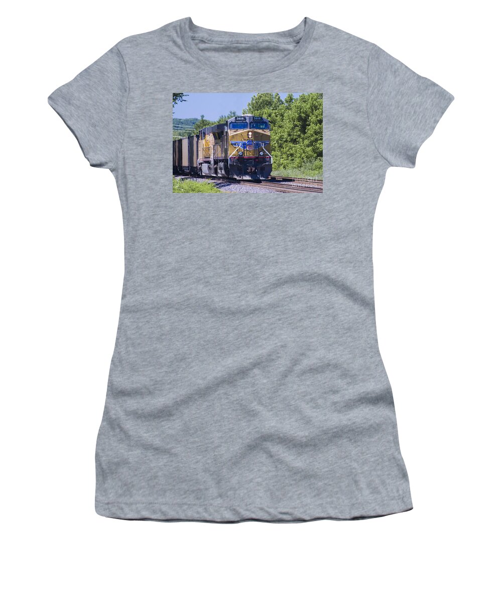 Up Women's T-Shirt featuring the photograph Coal Train by Tim Mulina