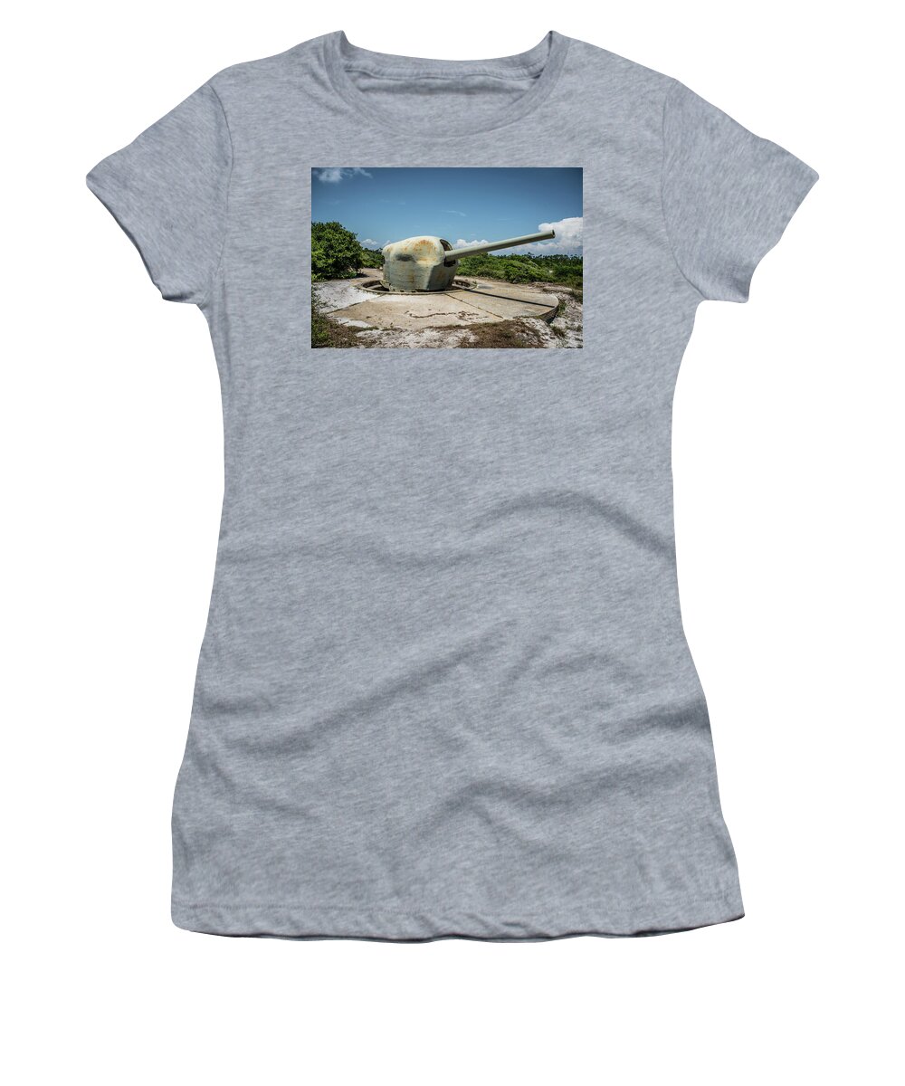 Fort Pickens Florida Women's T-Shirt featuring the photograph Coastal Artillery by Paul Freidlund