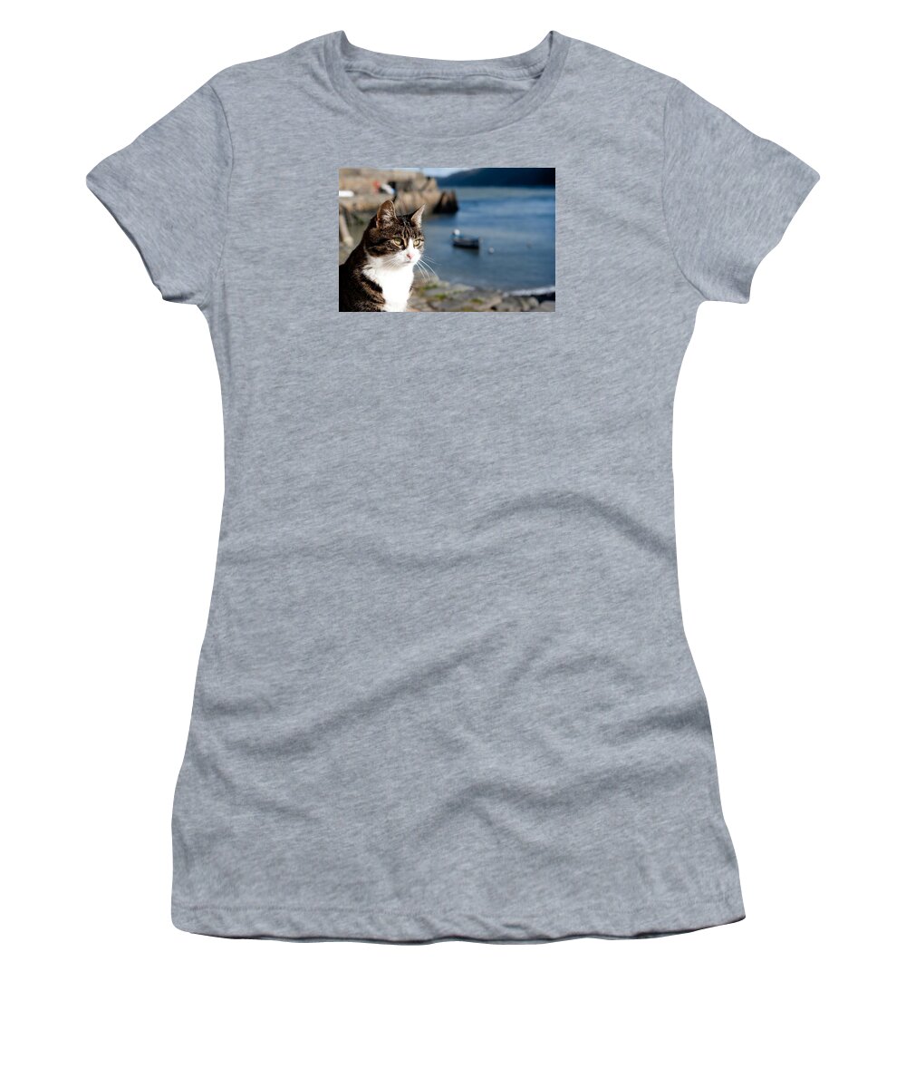 Clovelly Women's T-Shirt featuring the photograph Coastal Cat by Helen Jackson
