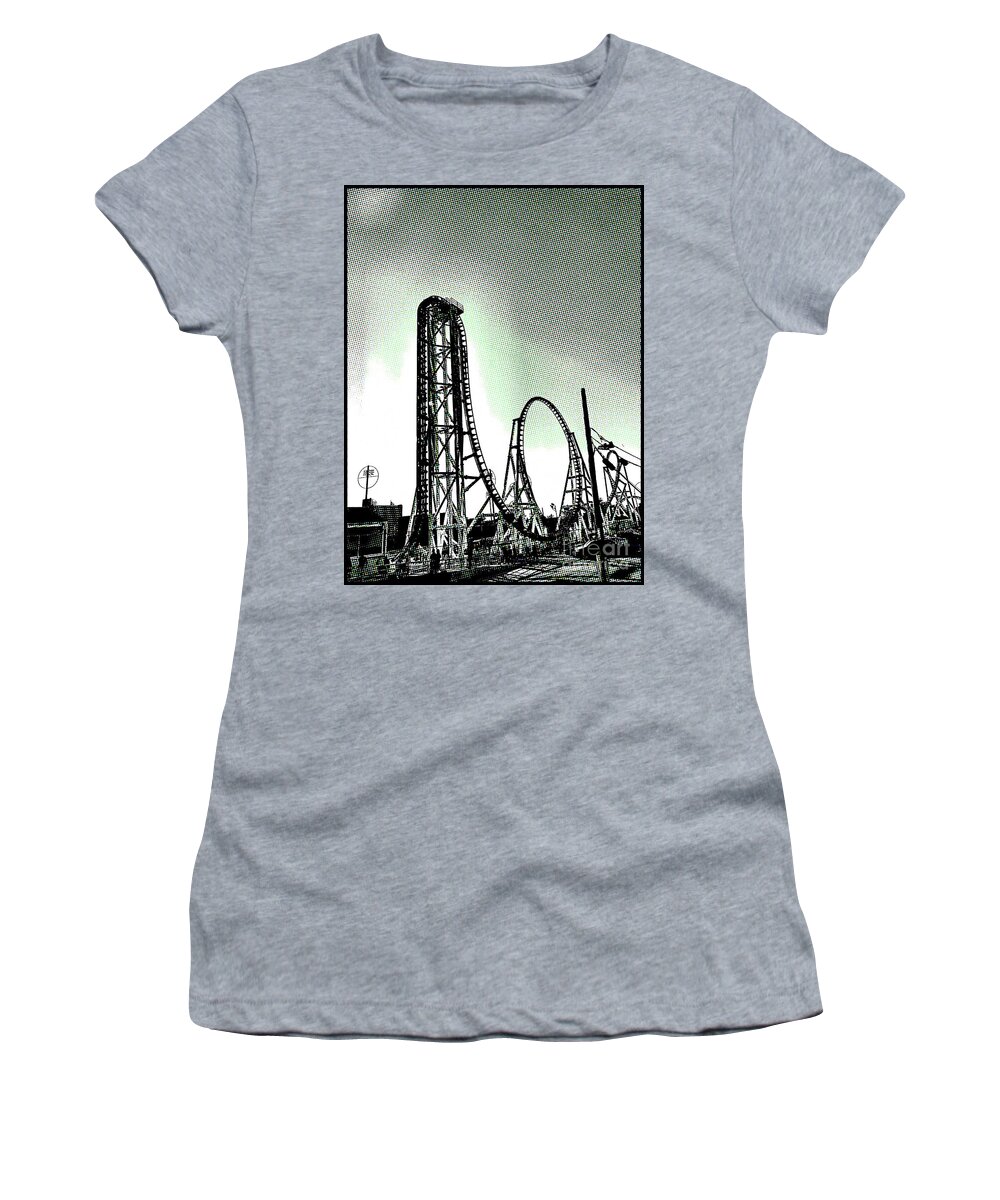 Roller Coaster Women's T-Shirt featuring the photograph Coaster Thrills by Onedayoneimage Photography