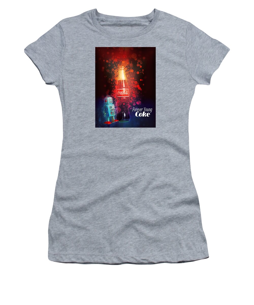 Robot Women's T-Shirt featuring the photograph Coca-Cola Forever Young 15 by James Sage