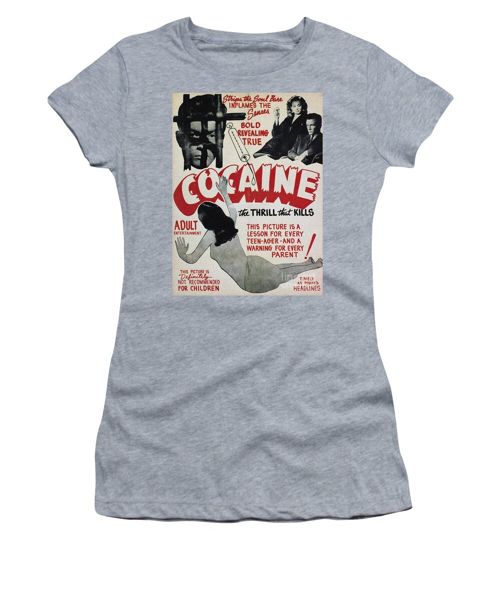 1940s Women's T-Shirt featuring the photograph COCAINE MOVIE POSTER, 1940s by Granger