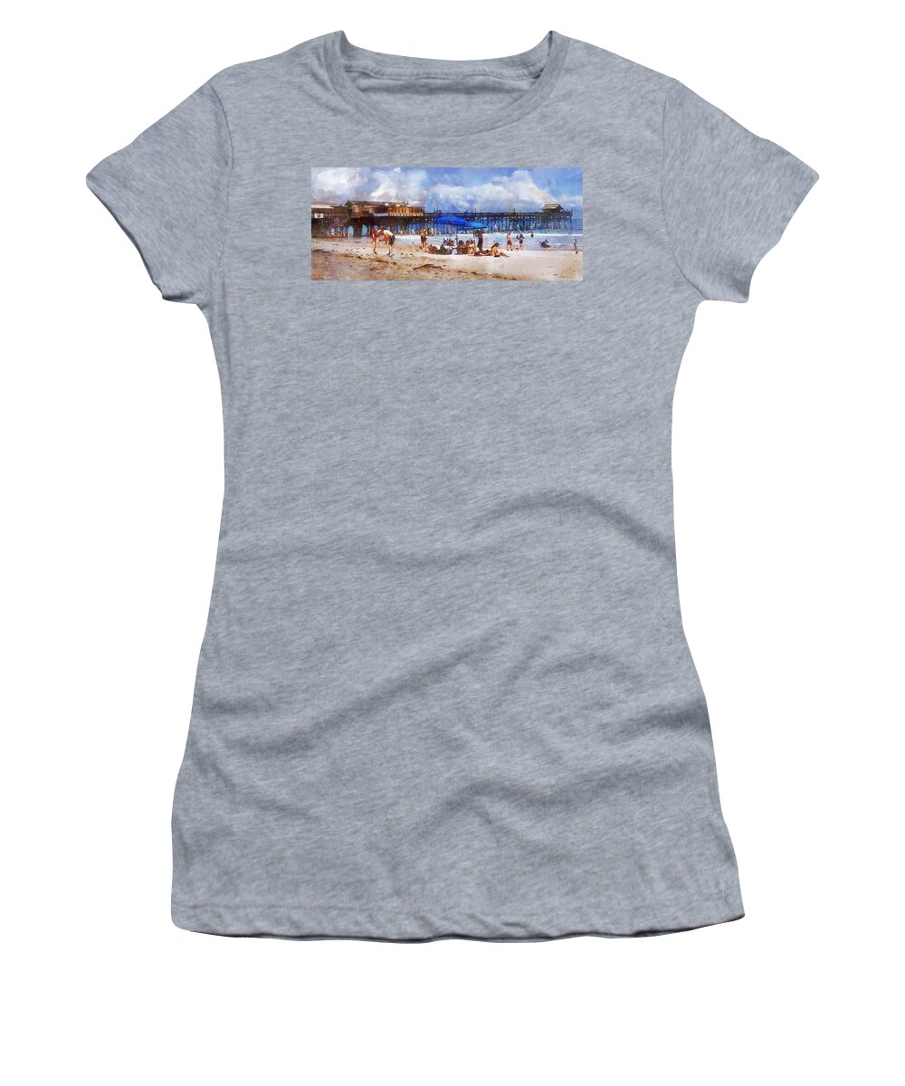 Vacation Women's T-Shirt featuring the digital art Cocoa Beach Pier by Frances Miller