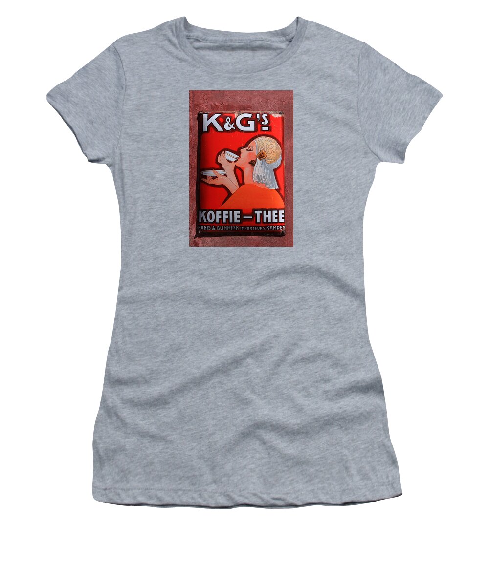 Signs Women's T-Shirt featuring the photograph Coffee Advertising Sign by Aidan Moran