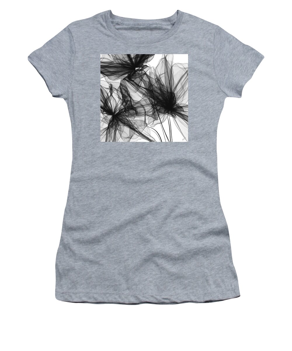 Black And White Modern Art Women's T-Shirt featuring the painting Coherence - Black And White Modern Art by Lourry Legarde