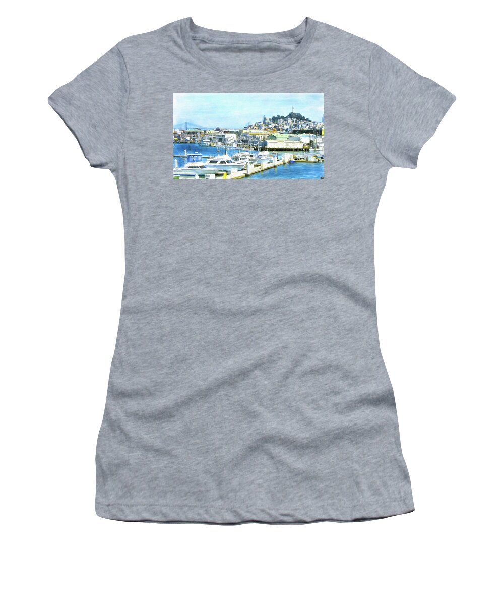 San Francisco Women's T-Shirt featuring the digital art Coit Tower by Michael Cleere