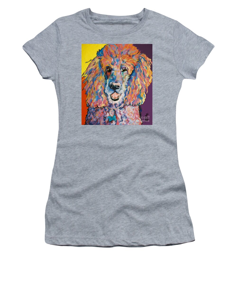 Standard Poodle Women's T-Shirt featuring the painting Cole by Pat Saunders-White